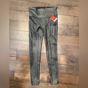 SPANX Charcoal Faux Leather Leggings
